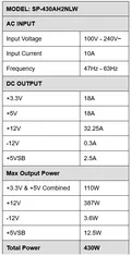430 Watt Power Supply for Platinum Touch Systems view 2